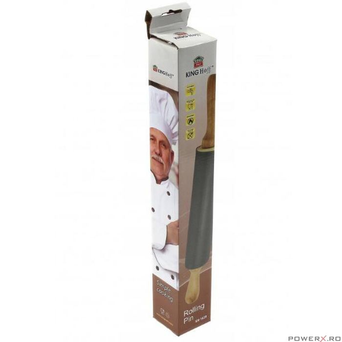 Sucitor din silicon cu manere din lemn, 47.5 x 6.5 cm, KingHoff