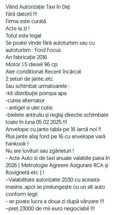 Autorizație Taxi