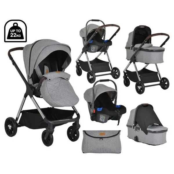CANGAROO Комбинирана количка 3в1 EMPIRE Сива