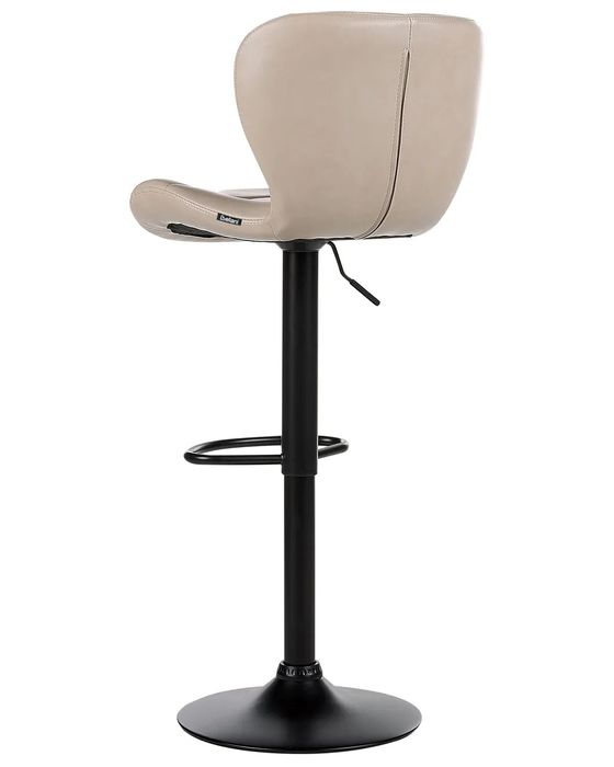 NOU Set 2 scaune bar "VALETTA", piele ecologică, bej