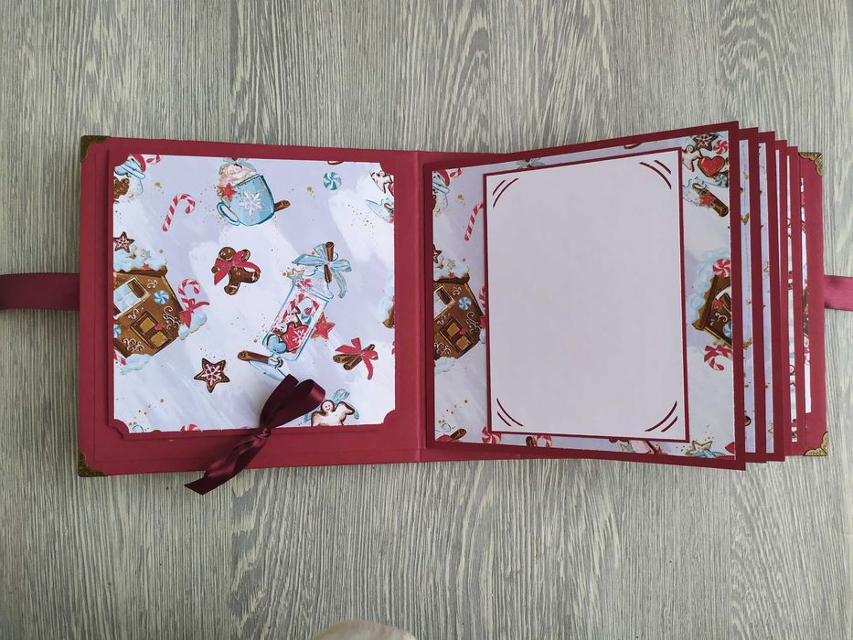 Коледен скрапбук албум във винтидж стил, ръчна изработка /54.5