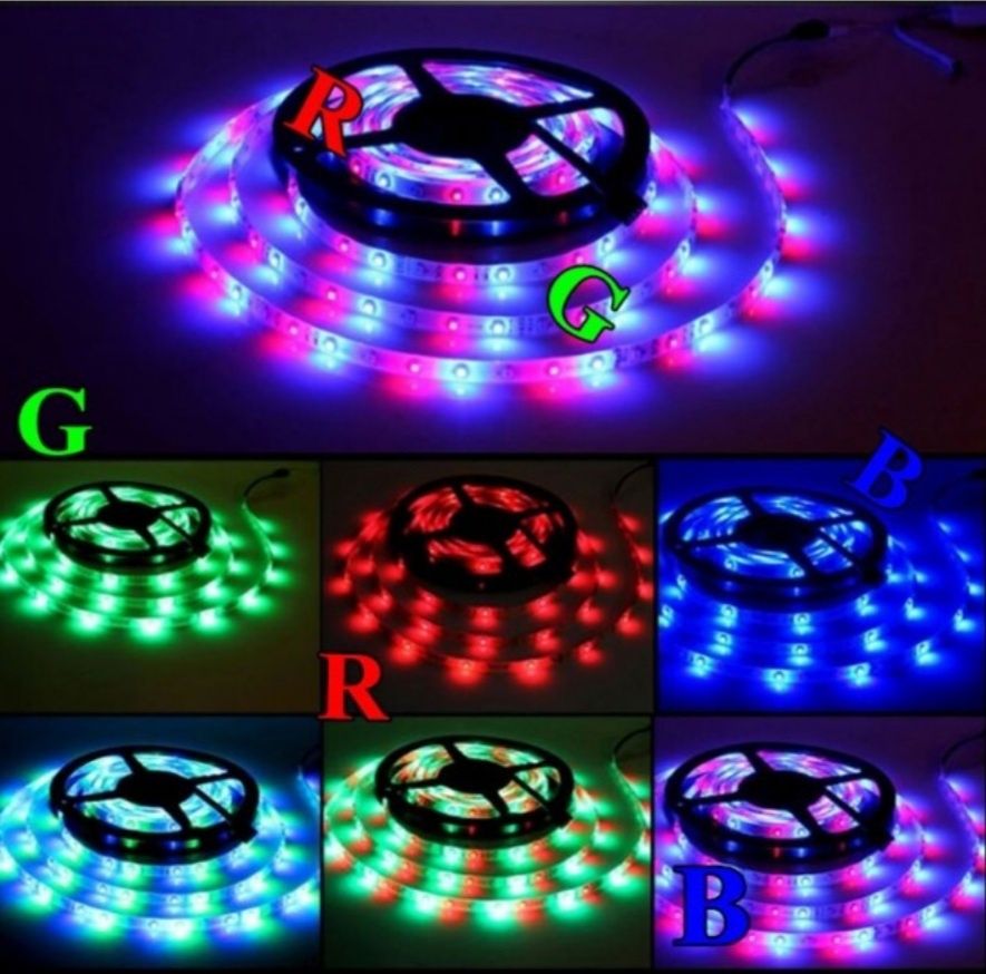 Kit banda led SMD RGB 5metri 5050 multicolor Alb telecomanda exterior