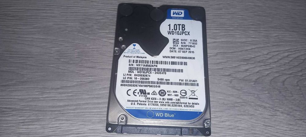 Hard Disk laptop Western Digital 1TB 8MB 5400rpm SATA3 (WD10JPCX)
