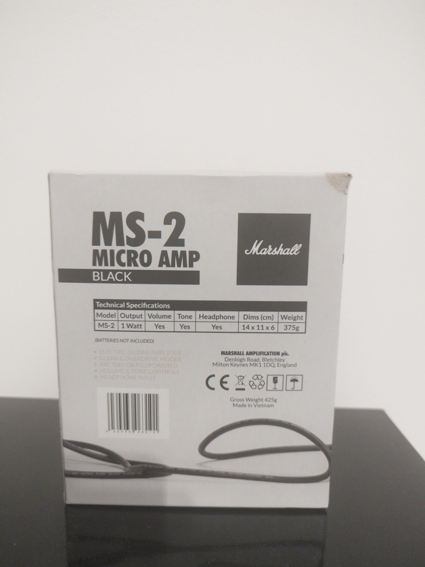 Amplificator pentru chitara electrica Marshall MS-2, 1W, Black