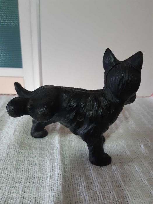 Opritoare usa de colectie, caine din fonta si urs din bronz cu maner