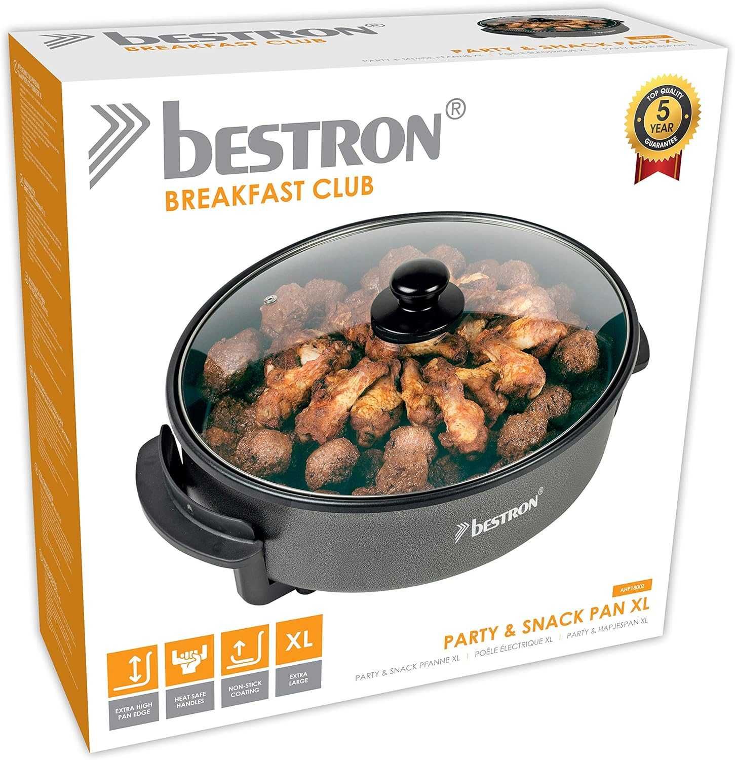 Чисто Електрически Тиган Bestron AHP1800z, 1800W, Диаметър 40 см