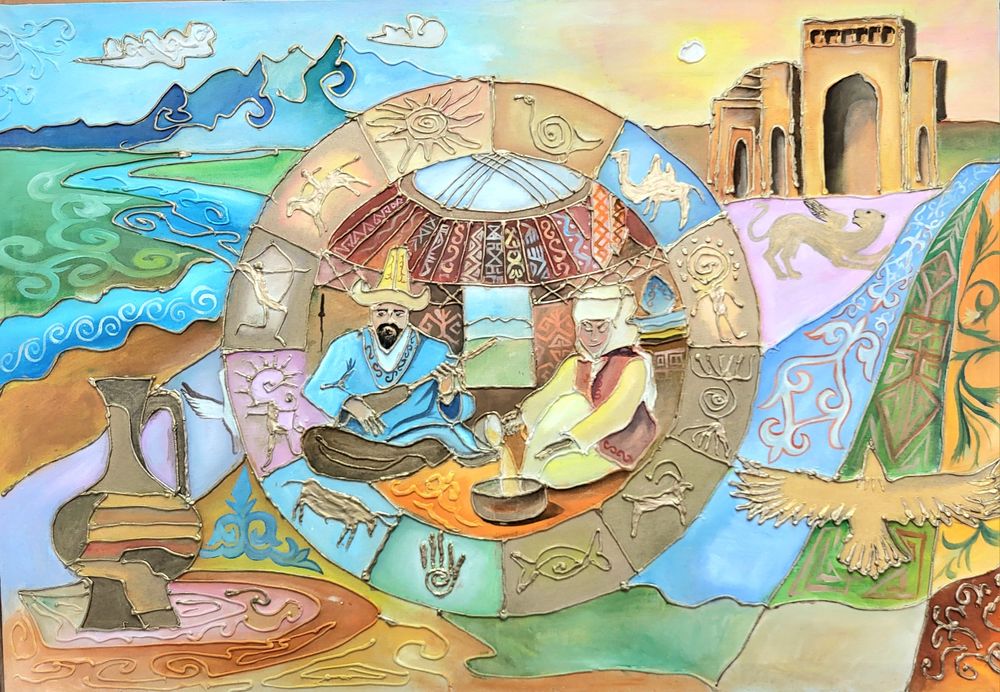 Минималистичный, текстурный пейзаж для интерьера 
Техника: тек