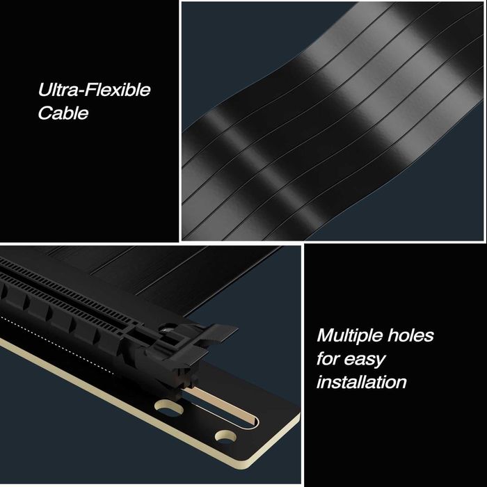 Cablu 20cm PCIe 3.0 X16 GPU Riser placa video,unghi 90 grade RX RTX