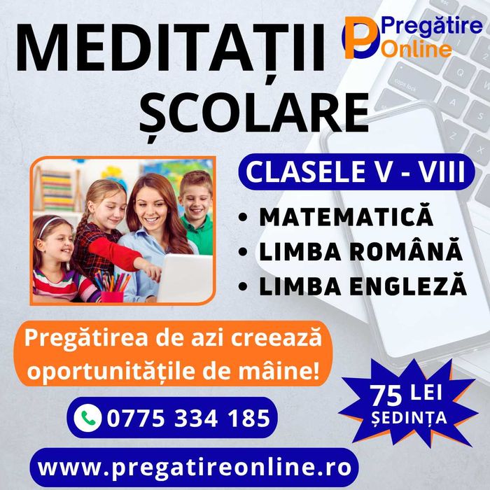 Meditații gimnaziu și cursuri engleză Cambridge, adulți sau Poliție