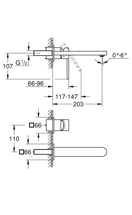 Baterie lavoar GROHE Incastrata