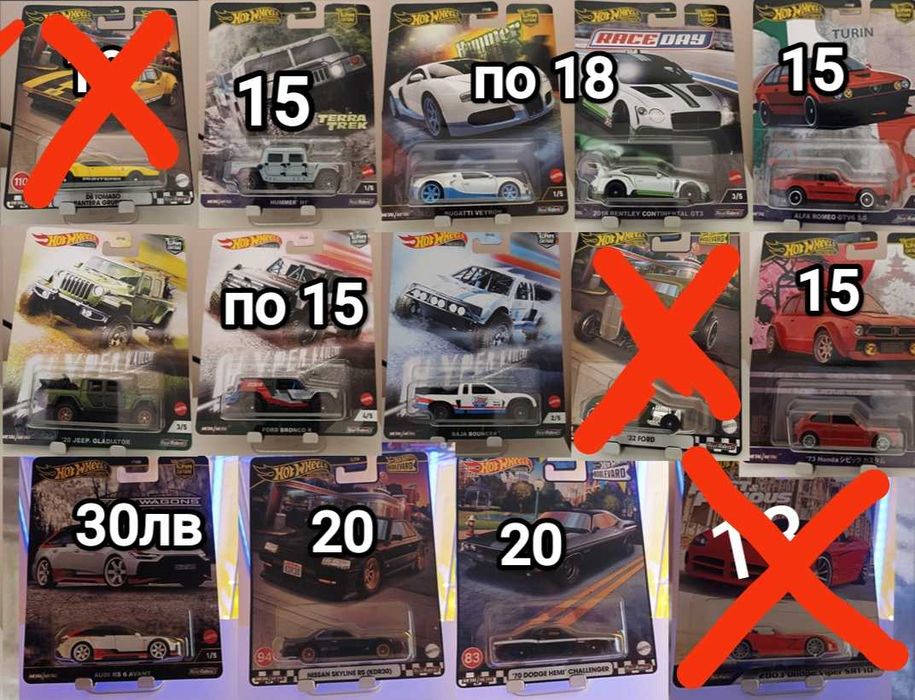 Колички с мащаб 1:64 Hot Wheels Matchbox Majorette