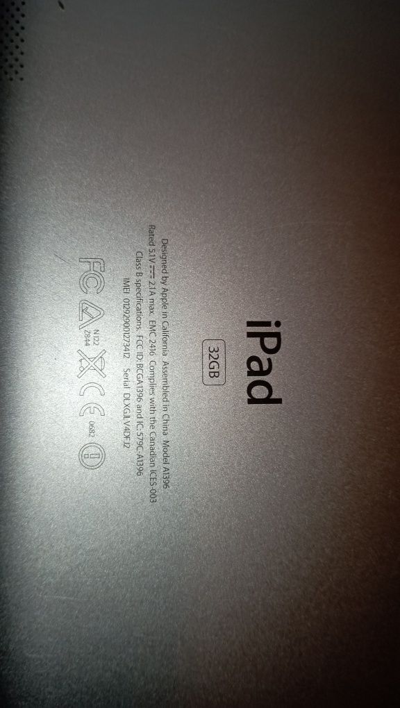 iPad на запчасти model A1396