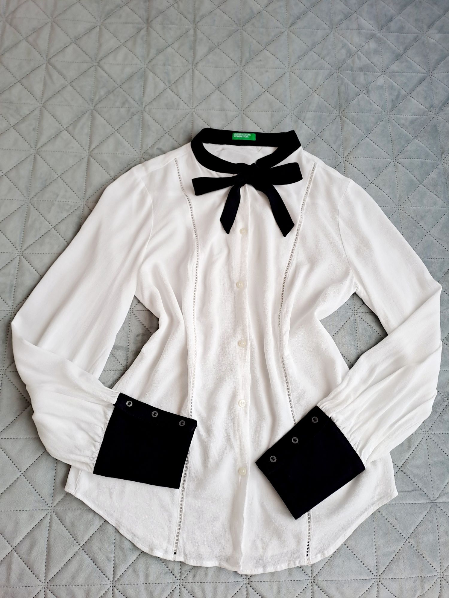 Camasa alb negru United Colors of Benetton