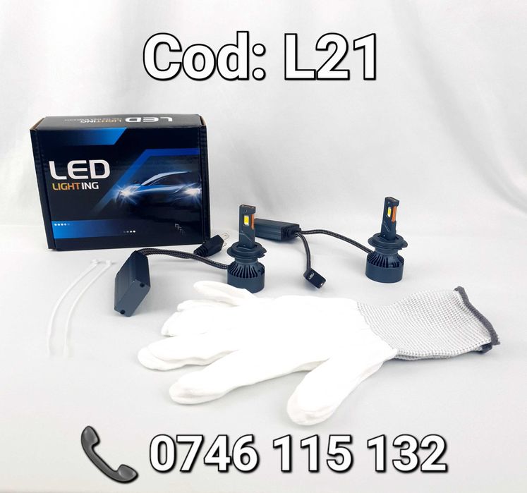 Faza Lunga-BEC LED H7-28000Lm-6500K-180W-CANBUS-Profesional-Aliaje-L21