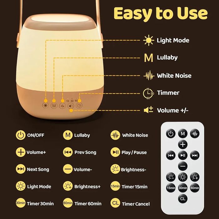 Lumină lampa de noapte bebeluși one fire reîncărcabilă cu telecomanda