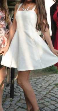 Бяла къса рокля разкроена XS