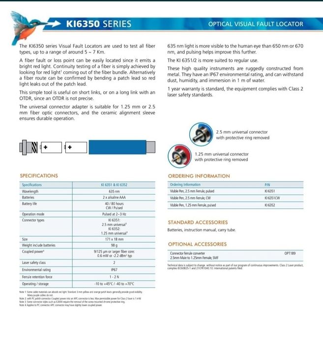 Visual fault locator _ lumina rosie fibra optica