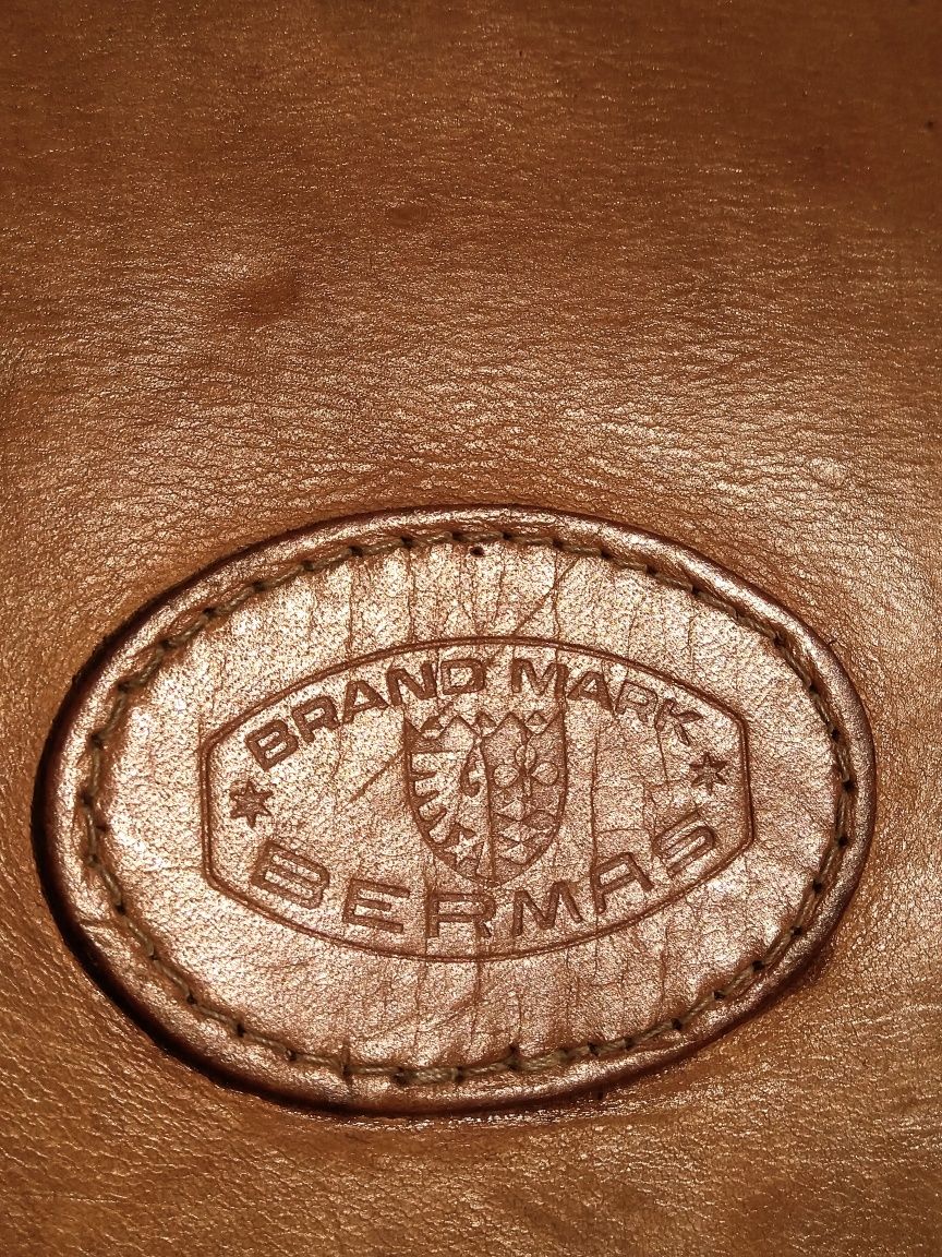Geantă mare, piele naturală, Brand Mark "BERMAS"