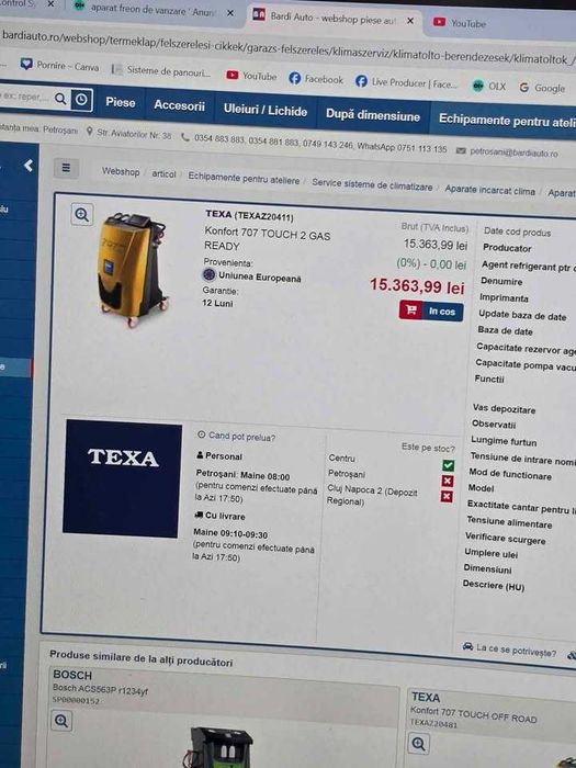 Statie incarcare freon Texa 707 touch