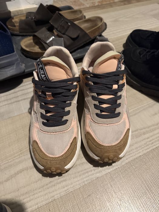 Pantofi sport piele si textil