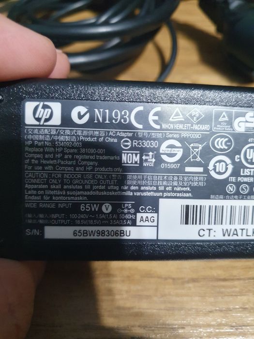 Alimentator/Incarcator Laptop HP model PPP009D 18,5V 3.5A 65W