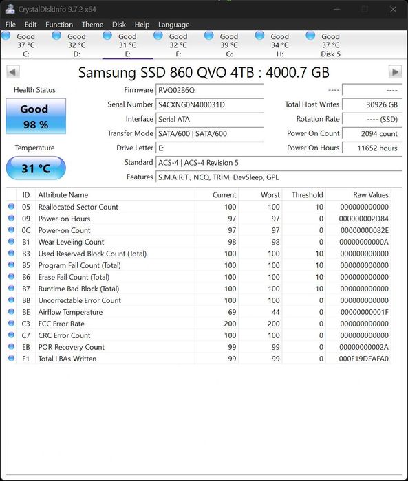 SSD Samsung 860 QVO 4TB SATA3 2.5 inch
