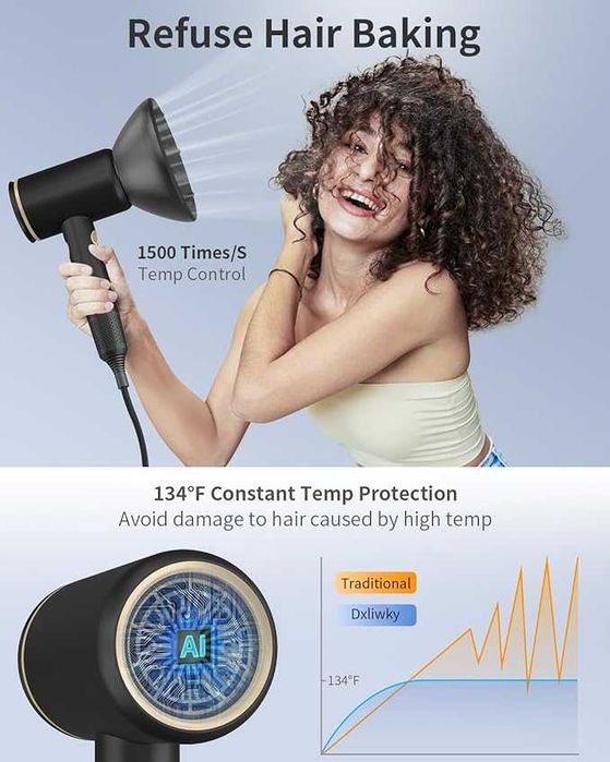 Uscator de par profesional, ultra putere 2400W, 3 moduri de uscare