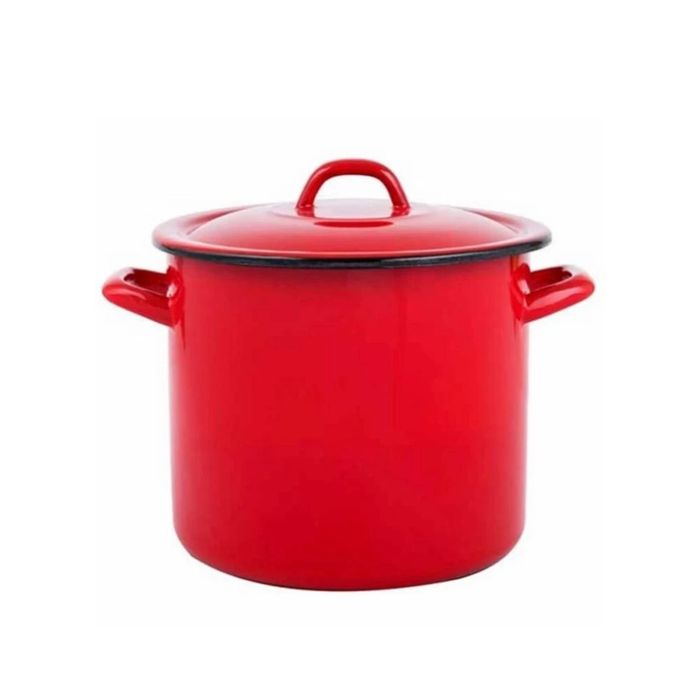 Oala cu capac 10 L, emailata simpla sau cu buline.