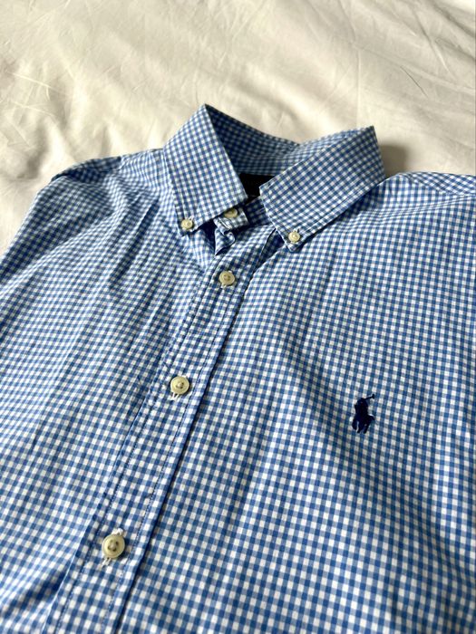 Ralph Lauren camasa barbati carouri alb albastru