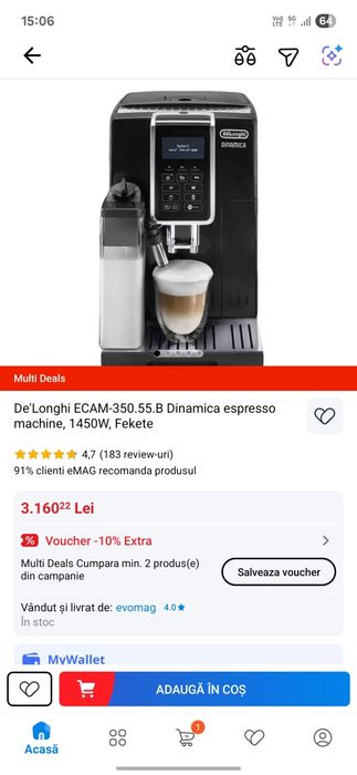 Vand sau schimb espresor de cafea delonghi
