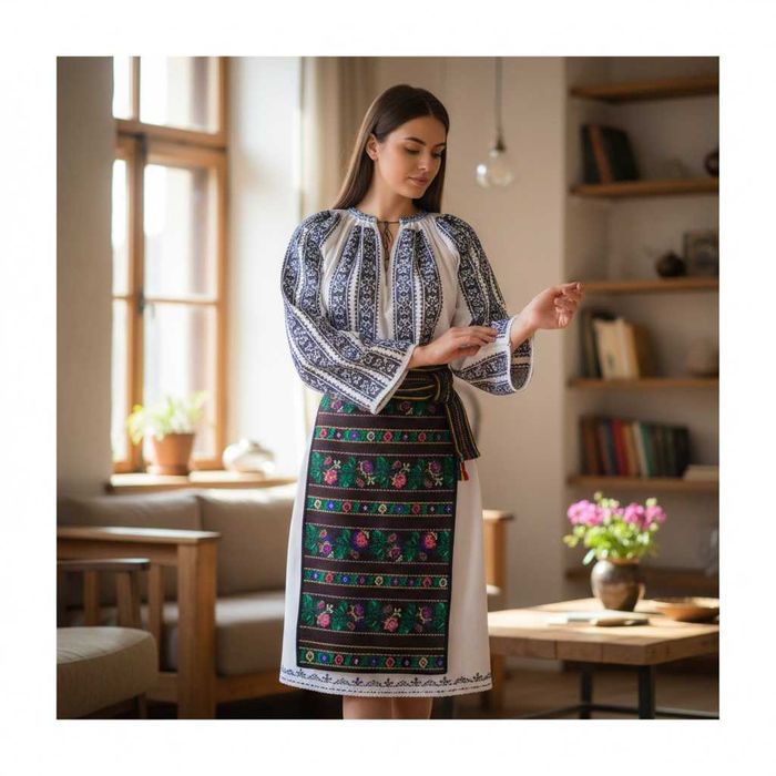 Costum popular vechi lucrat manual masura M-L