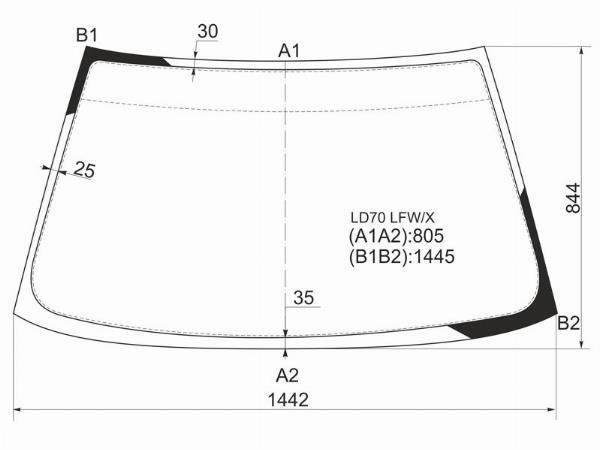 Стекло лобовое MITSUBISHI LANCER 4/5D SED/WGN 91-02 Mitsubishi Lancer