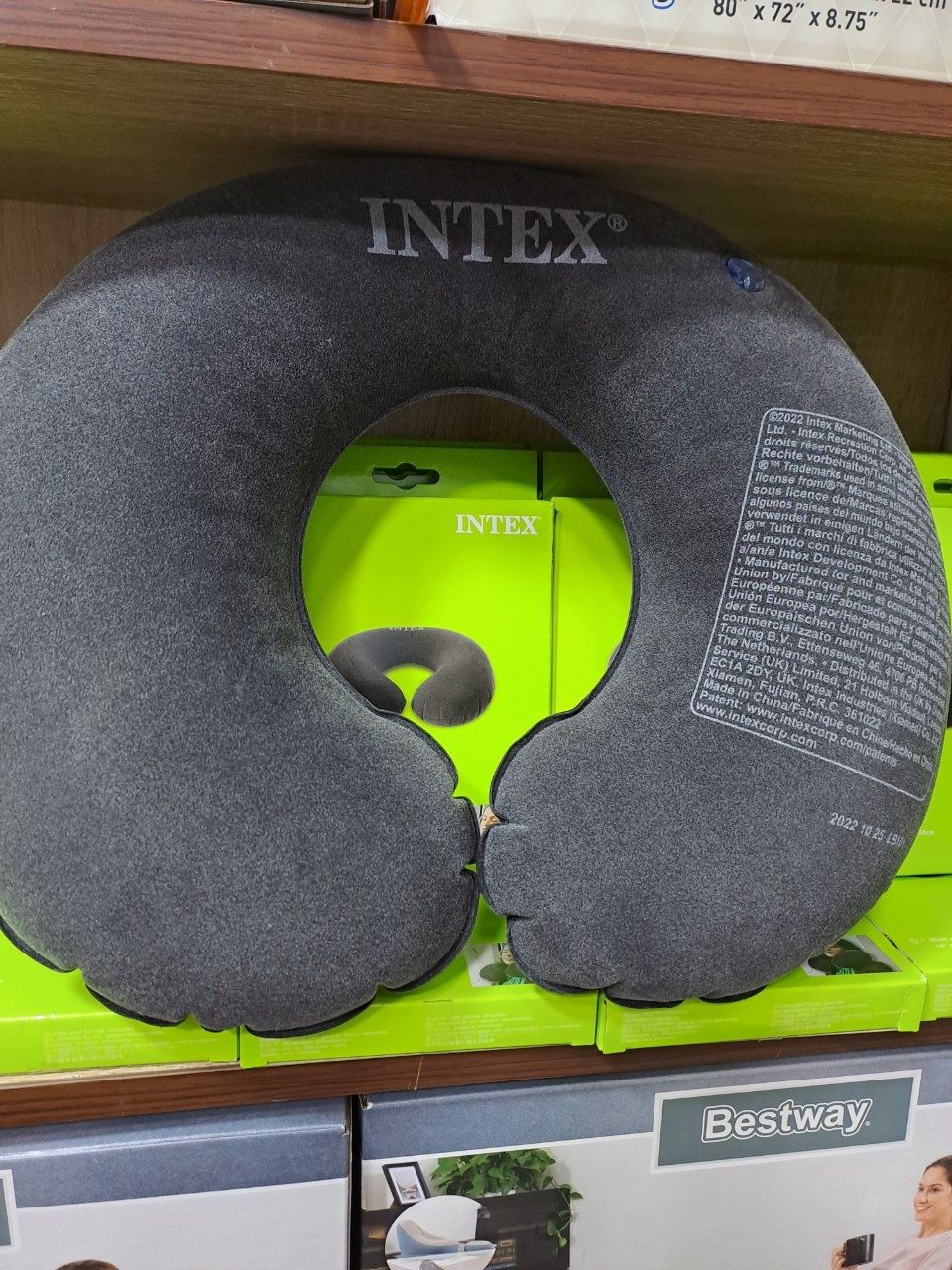 Надувная подушка для шеи, автомобильная, для путешествий Intex
