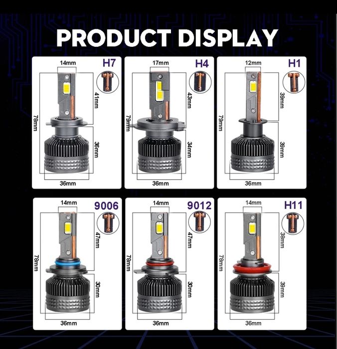SET Leduri H1 H4 H7 H8 H11 HB3 HB4 HIR2 300W 40000Lm/set 6000k Canbus