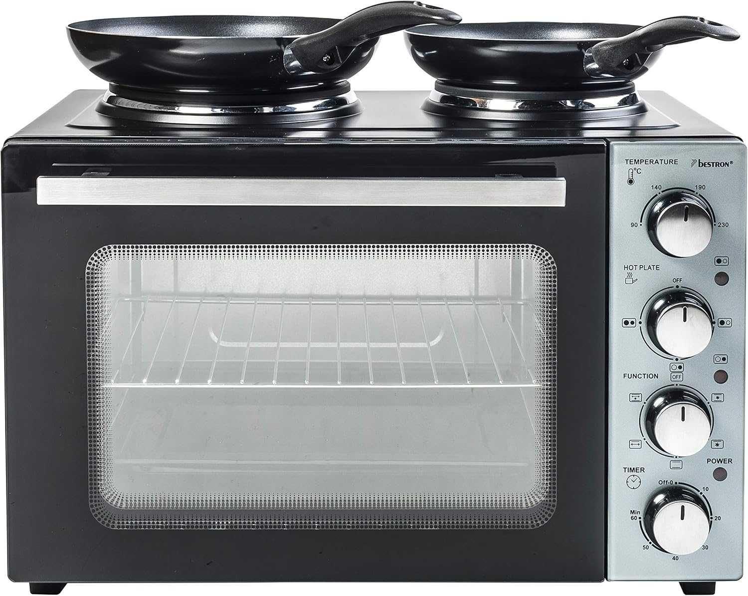 Мини фурна с двойни котлони Bestron (AOV31CP) 3200W 31L