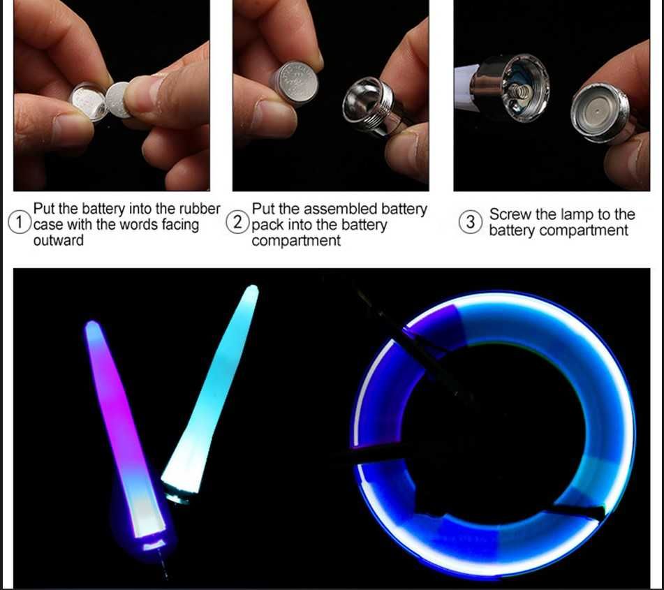 Светещи LED капачки за винтили на автомобил или велосипед