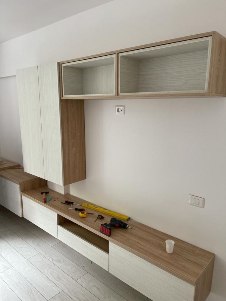Mobila completă living + birou integrat – design modern – REDUCERE