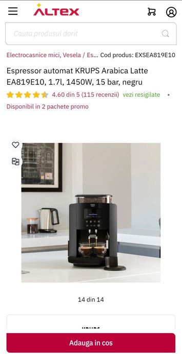 Espressor Automat Krups Arabica boabe