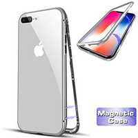 Husa Apple iPhone 7 PLUS Magnetica 360 grade Argintiu+folie de sticla