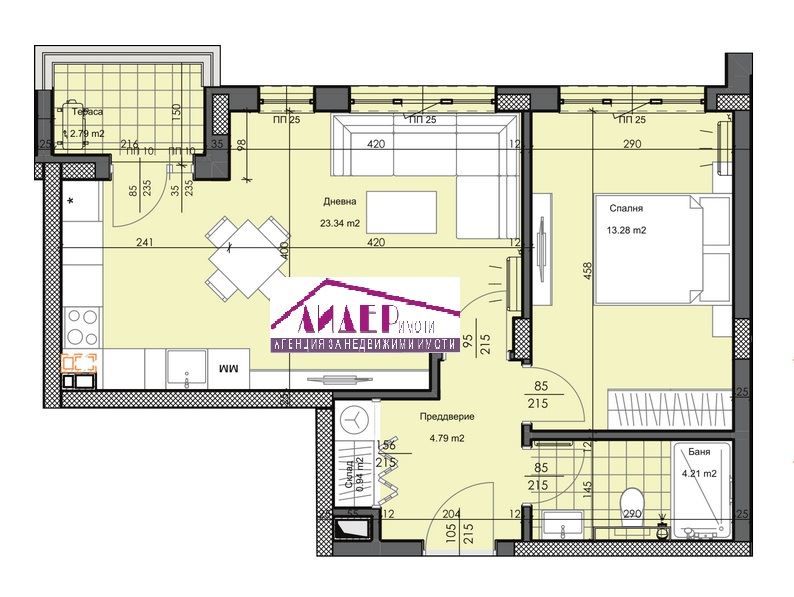 Продава се Двустаен апартамент в Пловдив, Кършияка - 71 кв.м за 968 €/кв.м - Снимка #1