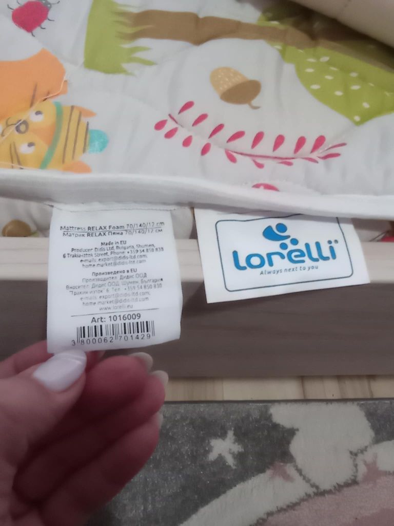 Детскa кошара Lorelli+ матрак Lorelli + чисто нов протектор