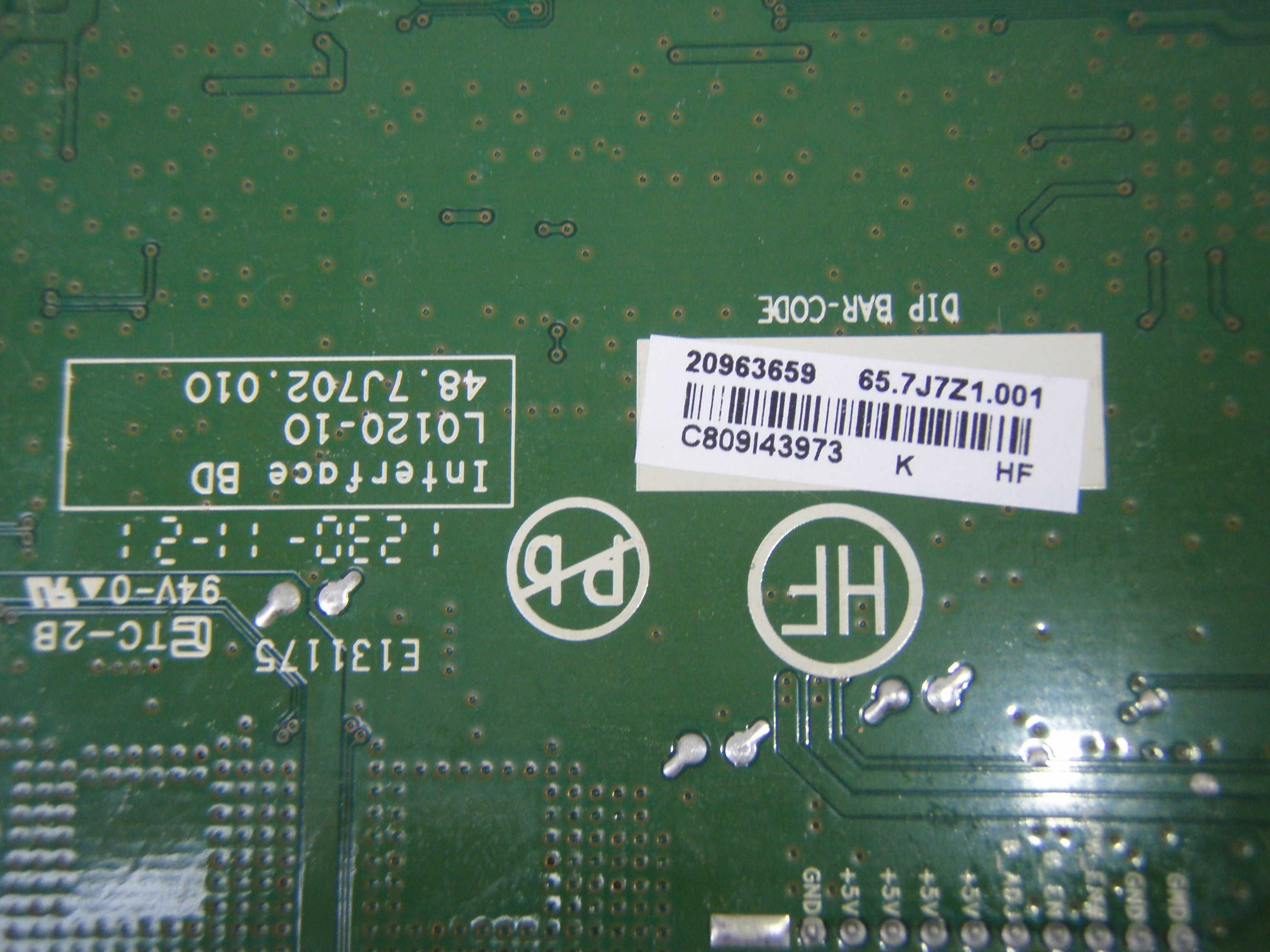 Placa de baza 48.7J702.010 L0120-10 monitor HP ZR2240w/Z22I