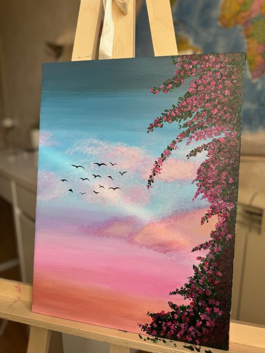 Картина “Нежный рассвет” / акрил / 30×40 см / авторская работа