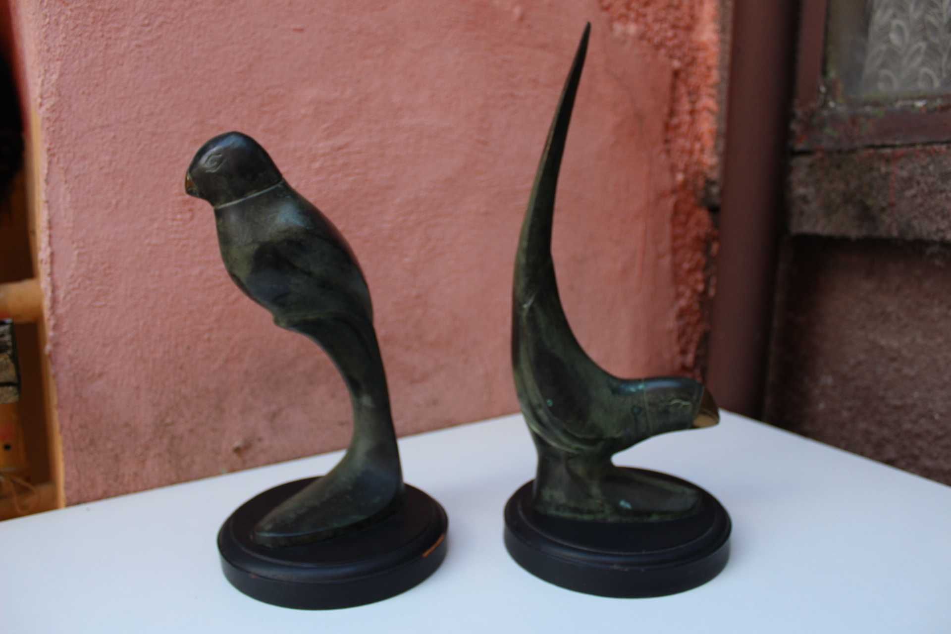 Set de colectie 2 papagali bronz VINTAGE, ANGLIA, anii 70