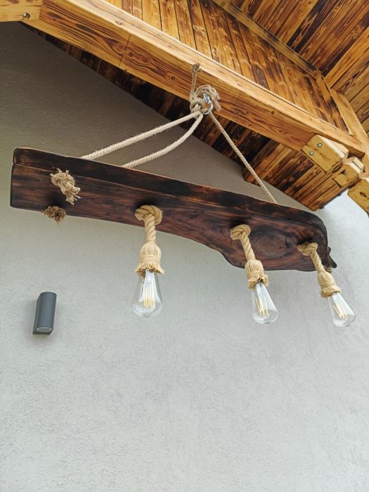 Candelabru rustic lemn nuc ,cires ,stejar