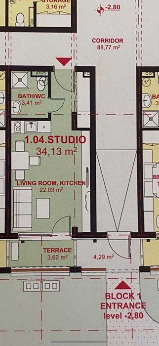 Продава се Едностаен апартамент в Свети Влас - 34 кв.м за 1698 €/кв.м - Снимка #6