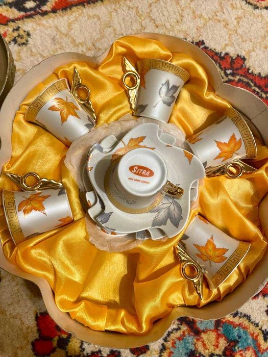 Элегантный кофейный набор 6 персон | Декор "Золотая Осень"