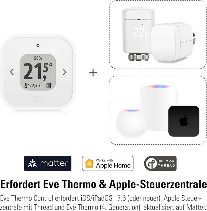 2 x Termostat smart Eve Thermo Control, Matter