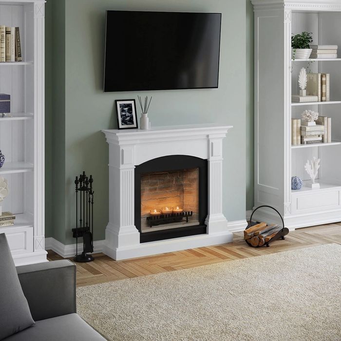 Magna Pure White Semineu cu lumanari ZenFlame