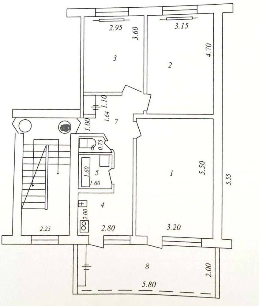 Ц-6 , 3-комнатная квартира 70м2. Кирпичный дом. Ор.На Небе.